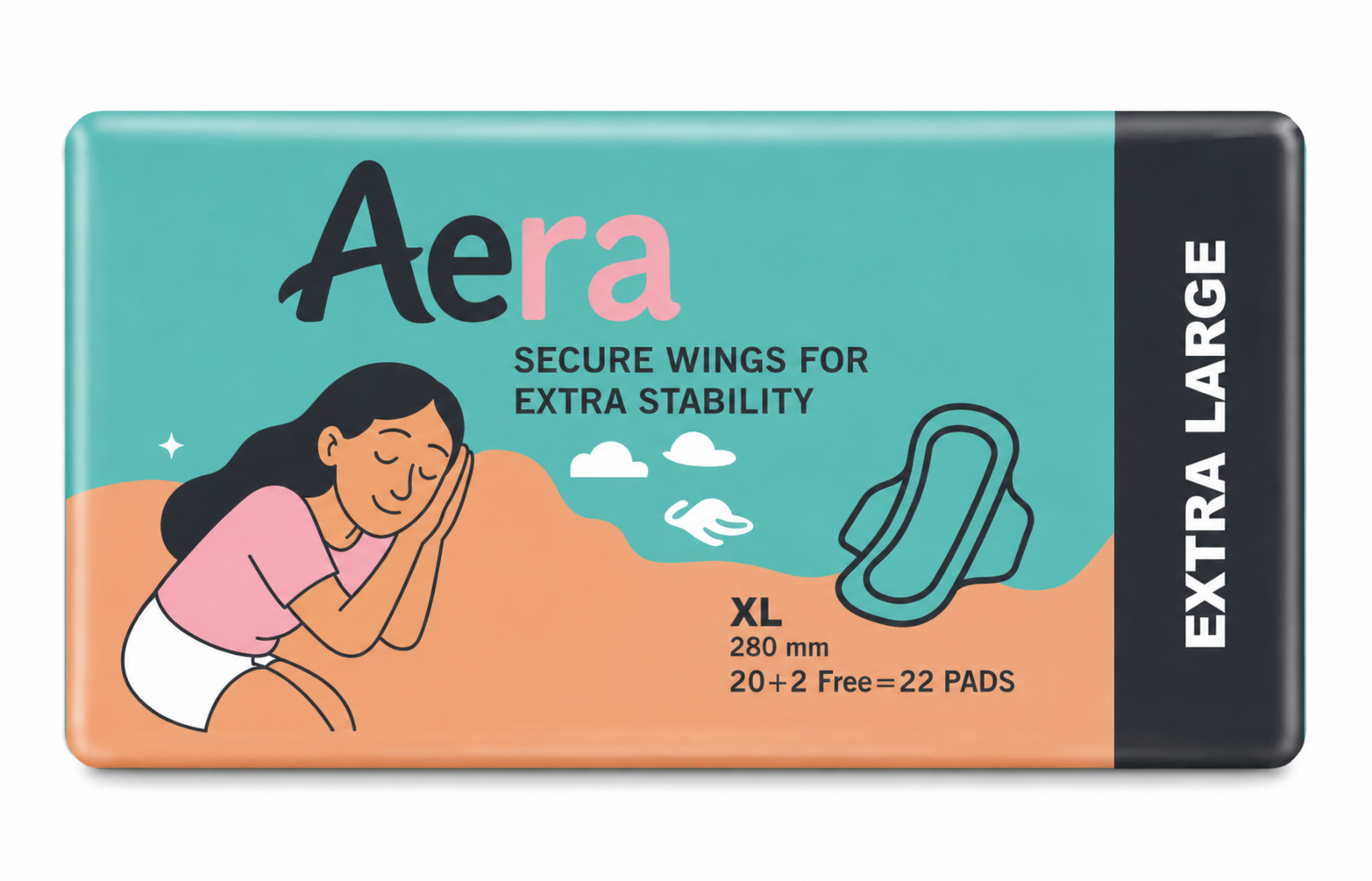 Aera Sanitary Pad Cotton 280mm XL (22pcs)